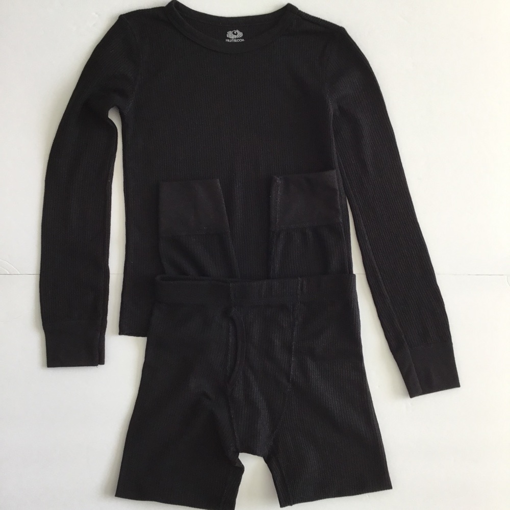 Fruit of the Loom Boys Thermal Base Layers Underwear Black Size M 8